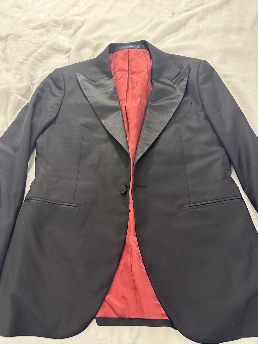 Suitsupply Italian fabrics Black Tuxedo blazer with Red Lining size 36S